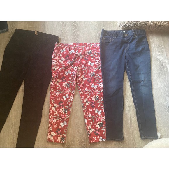 Ladies clothing lot jeans sz 12 pants 3 pr skinny legging Large Lee Faded Glory - Picture 5 of 8